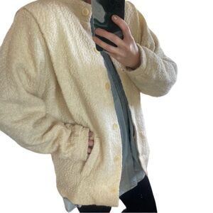Vintage Womens Jacket Coat Blazer by MJ Seattle 1980s Off White Coat Jacket